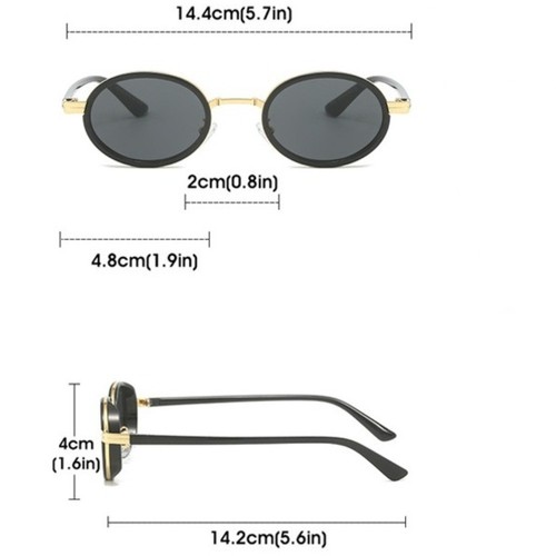 Trend Elliptical Eyewear UV Protection Small Frame Sunglasses Unisex - Picture 3 of 19