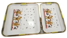 Holly Reindeer 3 Vntg Lacquer Trays Japan/The Market Place #704110 60s-70s