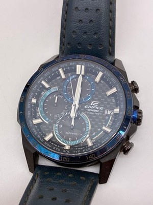 CASIO EDIFICE A2000CL 2A Watch Chronograph Blue Leather