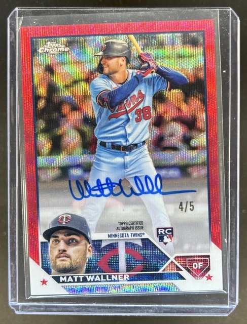 2023 Topps Chrome Matt Wallner Rookie Auto RC Red Wave Refractor #/5 Twins