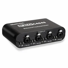 4Channels Pro G404s XLR/TS/TRS/1/4" Passive Hum Eliminator Direct Box for Aud...