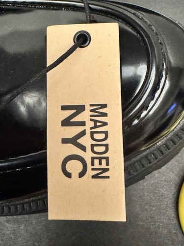 NYC Steve Madden Damen Grob Plateau Schwarz Lackleder Größe 8 Neu - Bild 12 von 13