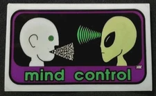 ALIEN WORKSHOP STICKER "MIND CONTROL" 4 X 2 1/4 GLOSSY 