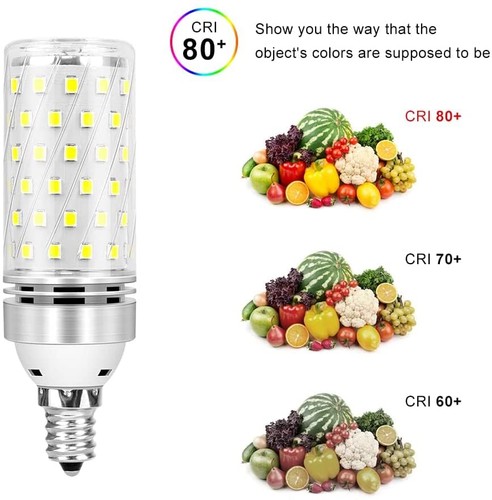 E12 LED Bulbs, 12 Pack - Daylight 6000K, 16W Candelabra LED, CRI80+, 120W Equ... - Picture 5 of 8