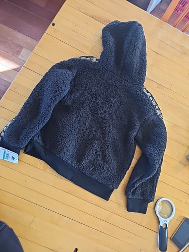 JUICY COUTURE Fuzzy Sherpa Full Zip Black Hoodie Girls Sz 16 Nwt - Picture 6 of 8