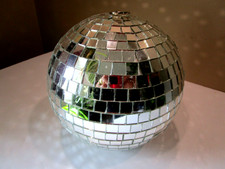 Vintage Mirror Disco Ball With Hanging Ring 8 1/2 Disco Ball