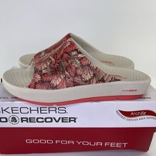 Skechers Go Recover Refresh Blissfully Sandals ArchFit Natural Coral Womens Sz 8