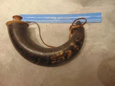 19th century HUNTING POWDER HORN SHOT Gunpowder with Wood cap