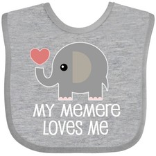 Inktastic Memere Grandma Loves Me Baby Bib Grandchild Boys Girls Grandson Infant