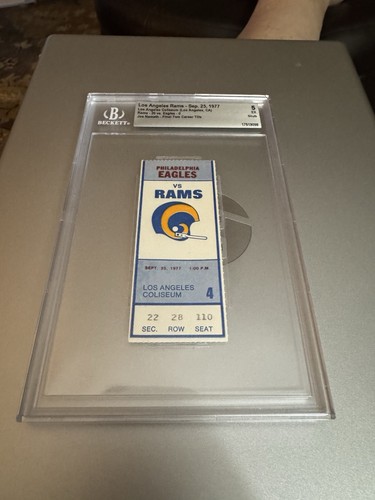 1977 ticket stub Joe Namath Final 2 TD passes Beckett BAS 5 - 第 1/4 張圖片