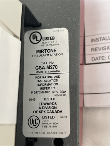 Mirtone GSA-M270 Single Action Fire Alarm Pull Station FREE Same Day Shipping - Picture 5 of 12