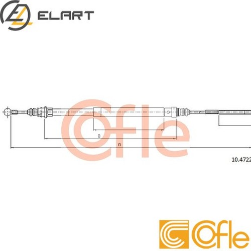 CABLE PARKING BRAKE 92.10.4722 FOR CITROËN C8/Van PEUGEOT 807 LANCIA FIAT