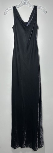 Vintage 90s Whimsigoth Black Shimmer Prom Dress Formal Y2K Gothic Glam 3/4 - Bild 3 von 15