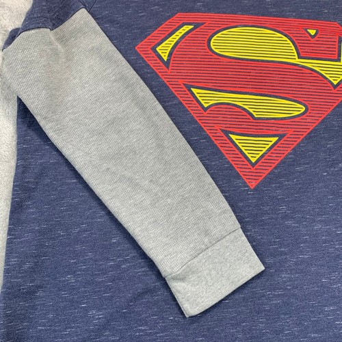 DC Comics Superman Shirt Youth XL 14/16 Long Sleeve Blue Superhero Tee - Picture 7 of 7