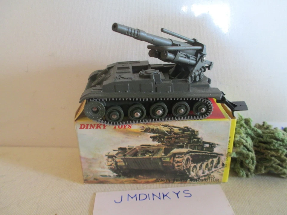 DINKY 813 AMX 155mm ABS GUN TANK NO WIRE SANS FIL MIB 9 EN BOITE RARE NICE OOK - Photo 2/4