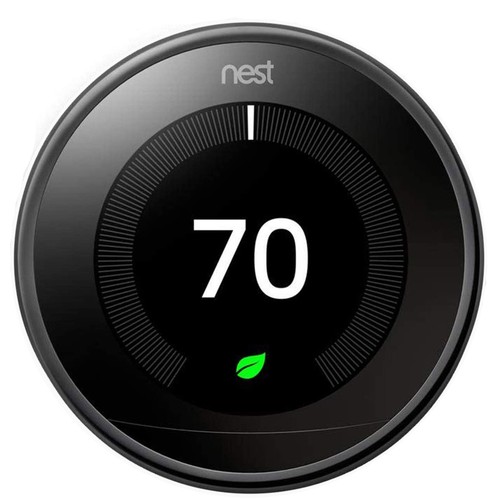 Google Nest Learning Smart Thermostat Mirror Black T3018US + elago Wall Plate - Picture 3 of 12