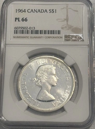 1964 Canada Silver Dollar NGC PL 66🔥🔥🔥🔥🔥