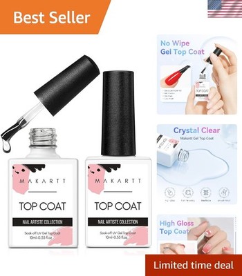 Easy Apply Gel Top Coat - 2 PCS for Salon-Style Nails at Home, Long-Lasting