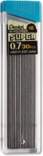 C27HB Super Hi-Polymer Lead Refills, 0.7mm, HB, Black, 30 Pieces/Tube