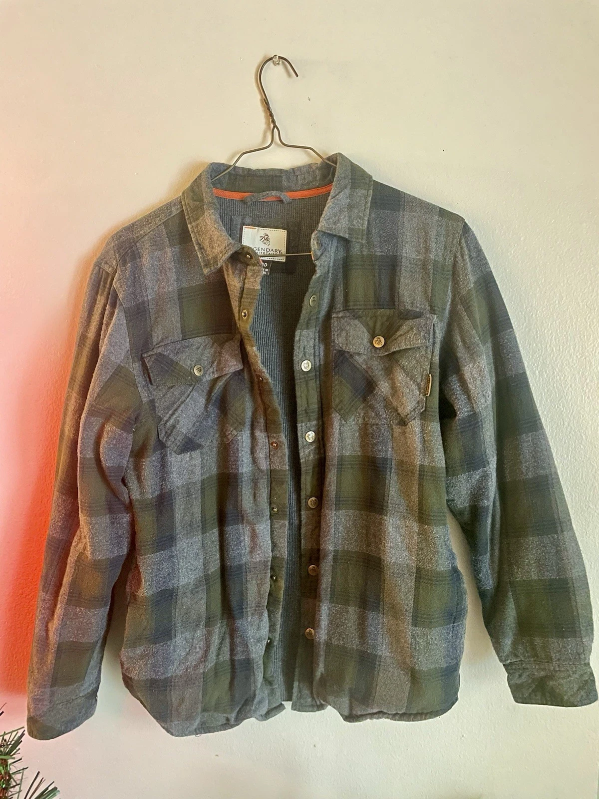 Legendary Whitetails Men's Flannel Shirt Long Sleeve Plaid Snap Closure Jacket