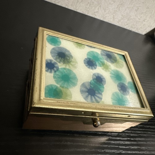 Vintage Psychedelic Hologram Jewelry Box 1960’s Flower Power 2 Drawers Mirror - Picture 2 of 18