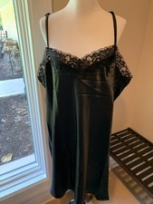 Amoureuse nightgown plus gown 1x 22 24 chemise black satin lace