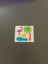 Vintage 1990s Hambly Flamingo Palm Tree Sticker Mod