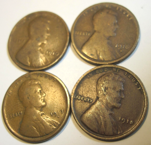 1916 D 1917 D +2 * Centavos Lincoln * Envío gratuito a EE. UU. * 4 monedas EXACTAS mostradas #2