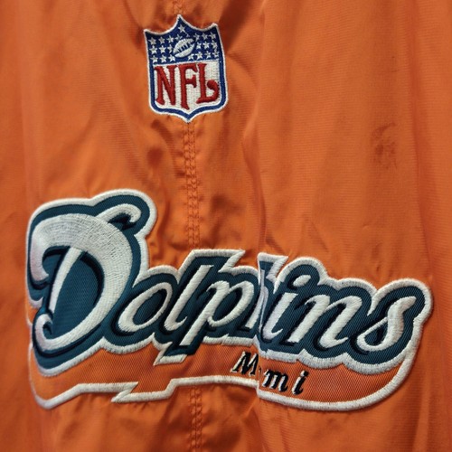 Miami Dolphins Football Jacket Mens 2XL Orange Reebok Windbreaker On Field NFL - Picture 20 of 22