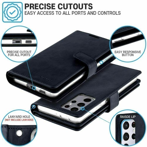 Fit S21 Plus Ultra 5G/ S20 Plus Ultra Leather Gel Wallet Flip 9 Card Slot Cover - Picture 8 of 14