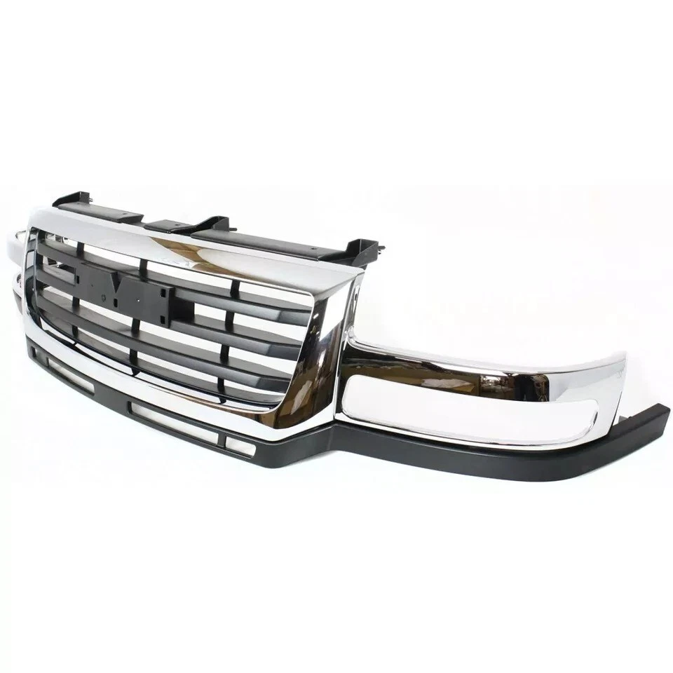 New Front Grille Assembly Chrome Black For 2003-2007 GMC Sierra 3500 19130795 Foto 4 de 4