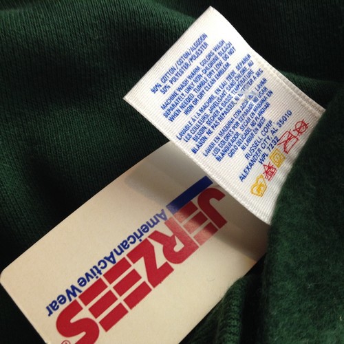 Felpa JERZEES vintage uomo grande verde manica lunga girocollo NUOVA ETICHETTE - Foto 10 di 10