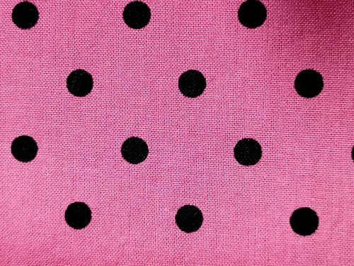 Lot of 2 Black on Pink Polka Dots Fabric - Cotton - 17" x 21" - Picture 6 of 7
