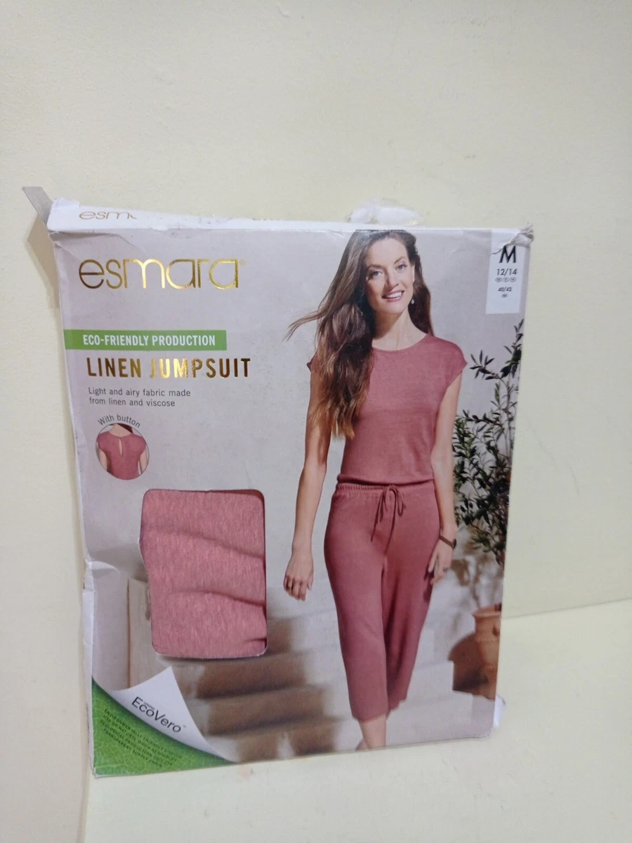 Esmara Women s Linen Jumpsuit Size Medium 12 14 Pink