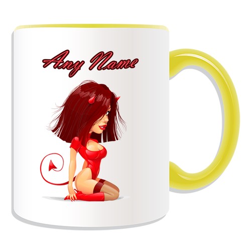 Personalised Gift Hot Devil Girl Mug Money Box Cup Name Tea Coffee Sexy Fancy - Picture 14 of 20