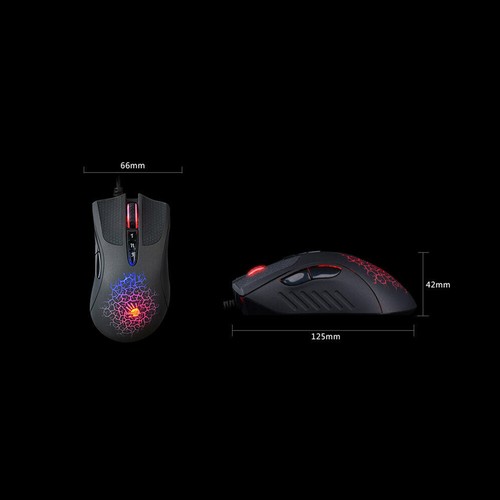 For Bloody A90 Optical Gaming Mouse Colorful Glare Wired Mice Inactive Version - Picture 5 of 7