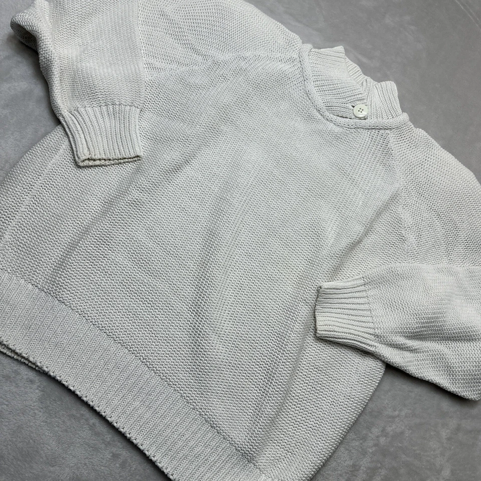 复古 One Step Up 毛衣女式大号 L 白色高领长袖女式 — 第 4/4 张图片