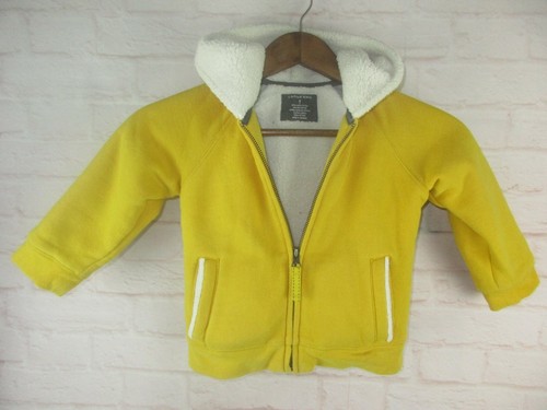 Lands' End Girls size S 4 Mustard Yellow Fleece Lined Hooded Jacket - Picture 3 of 6