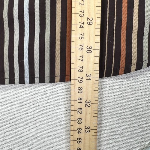 VTG Perry Ellis America Shirt Mens 2XL Brown Funky Striped Long Sleeve Logo 80s - Picture 12 of 15