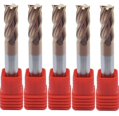 5pcs 10mm Solid Carbide End Mill 4 Flute HRC55 D10x 75 -4F TiSiN Coat CNC Cutter