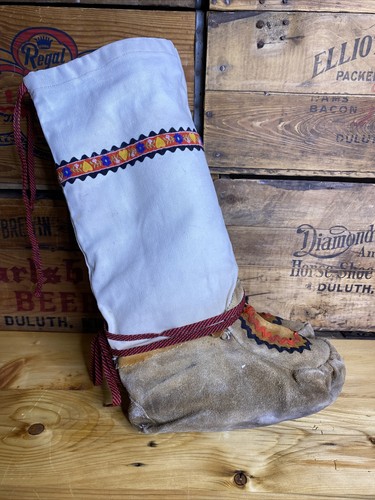 Unmarkierte indigene Damen-Mukluks weiche Sohle Stiefel Wildleder Canvas mit Futter 11"" Sohle - Bild 9 von 15