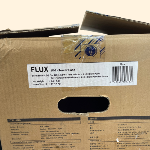 Antec Flux Tempered Glass ATX Mid-Tower Case Walnut Wood Panel #NO1332 - Photo 2/12