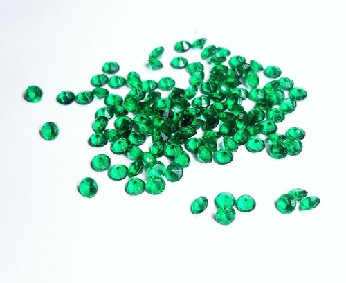 Emerald Loose Gemstone 50 Pcs Round Cut MM Size With Free Gift - Picture 10 of 12