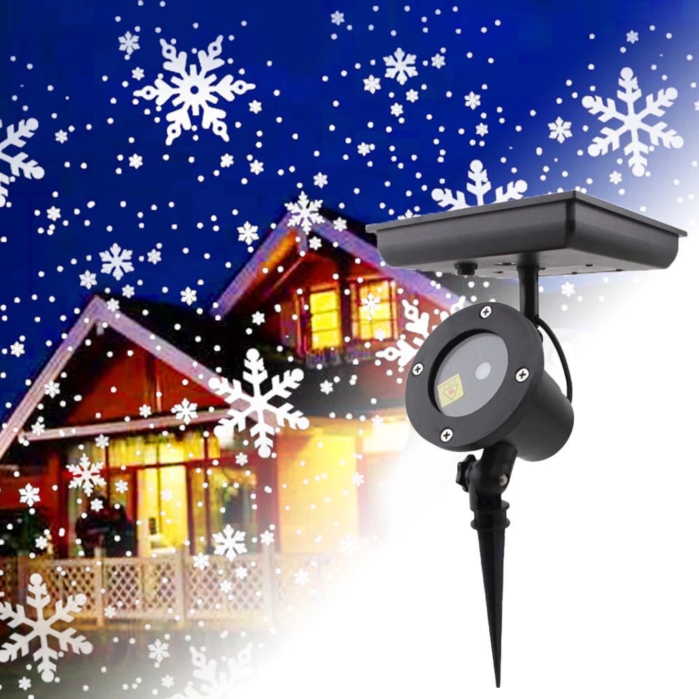 Solar powered snowflake projector deals