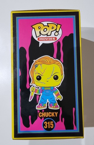 Funko Pop Bride of CHUCKY #315 Black Light Entertainment Earth Exclusive Box9/10 - Imagen 4 de 8