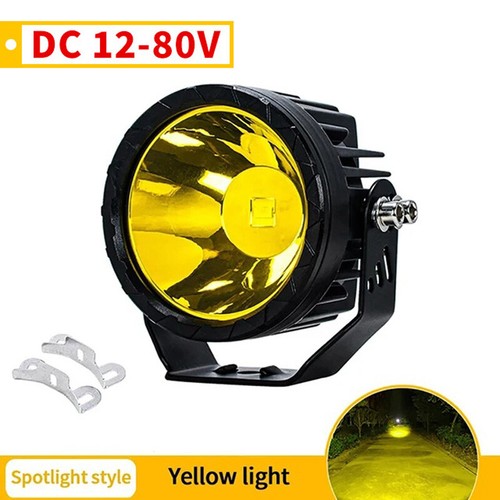 1x Motorcycle Motorbike LED Fog Lights Spotlight Headlight Yellow Fit For Truck