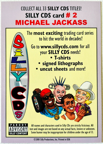 Michael Jackson MICHAEL JACKASS ~ SILLY CDs Collector CARD USA 1st Ed 25Yrs! # 2 - Afbeelding 2 van 2