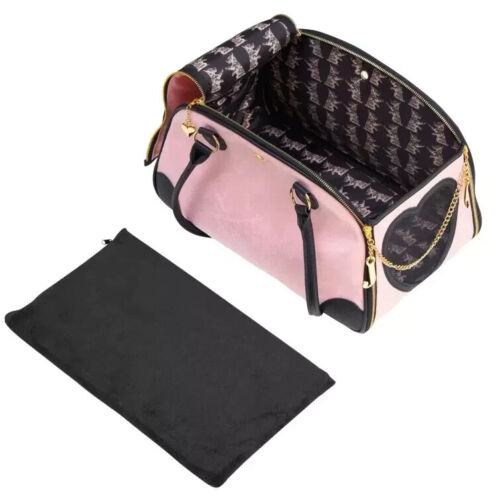 Juicy Couture Pet Carrier Crown Pink Faux Suede Small Up to 10 lbs MSRP $144 - Picture 8 of 12