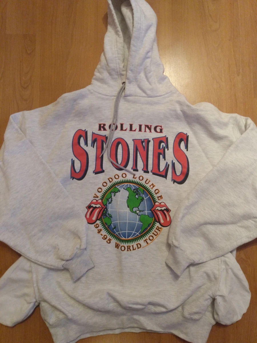 Rolling Stones Vintage Hoodie Sweatshirt WORLD TOUR 94-95 VOODOO LOUNGE 2X  | eBay