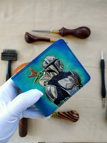 Mandatorian Leather Craving Unisex Wallet ||| 100% Handmade - Picture 3 of 12